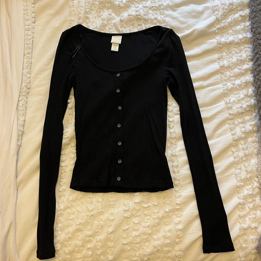 H&M black ribbed longsleeve